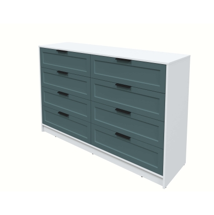 Kомод Тренд КТ-К157 (Белый платинум ЛДСП/ Верде ЛМДФ) Ш1565 В1020 Г451